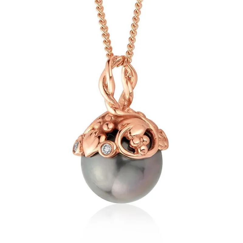 Clogau Tree of Life Tahitian Pearl 18ct Rose Gold Necklace D sold by C.W. Sellors