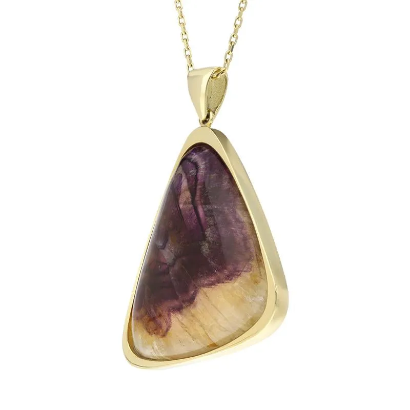 18ct Yellow Gold Blue John Abstract Curved Triangle Necklace D sold by C.W. Sellors product image thumbnail 2