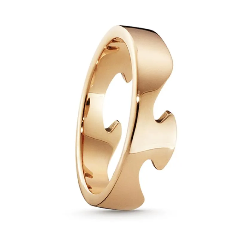 Georg Jensen Fusion 18ct Rose Gold End Ring sold by C.W. Sellors