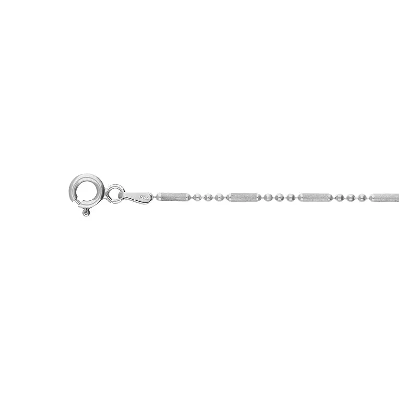 Sterling Silver 16 Inch Satin Finish Tube and Bead Link Chain D sold by C.W. Sellors product image thumbnail 2