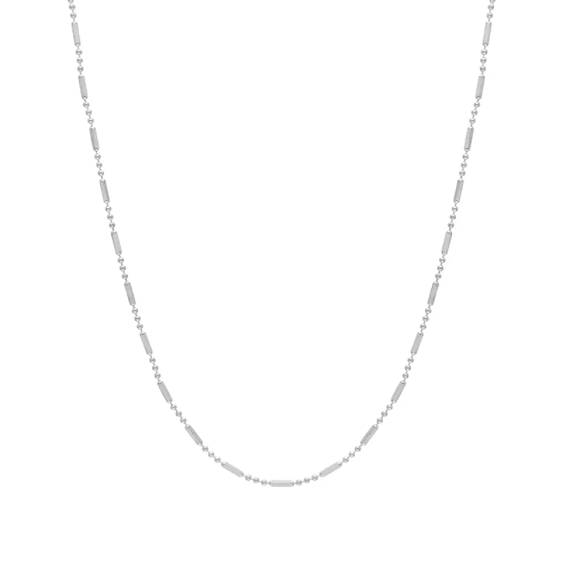 Sterling Silver 16 Inch Satin Finish Tube and Bead Link Chain D sold by C.W. Sellors