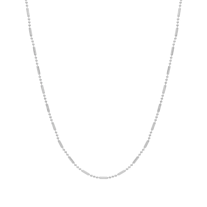 Sterling Silver 16 Inch Satin Finish Tube and Bead Link Chain D sold by C.W. Sellors