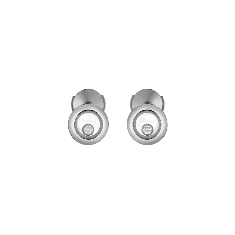 Chopard Happy Diamonds Icons 18ct White Gold 0.10ct Diamond Stud Earrings sold by C.W. Sellors