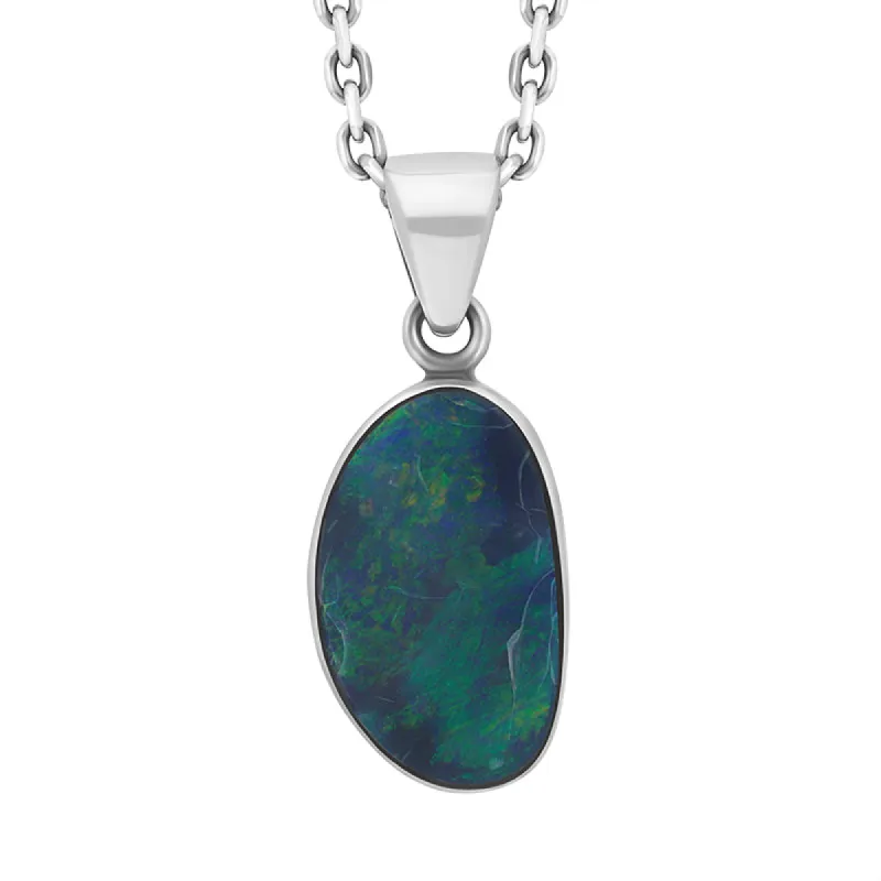 Sterling Silver Opal Doublet Abstract Necklace D sold by C.W. Sellors