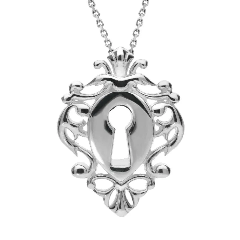 Sterling Silver Filigree Chatsworth Keyhole Large Necklace sold by C.W. Sellors