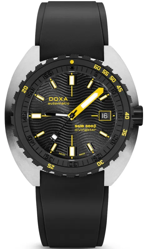Doxa SUB 300 Beta Ceramic Steel Divingstar Rubber Black Watch sold by C.W. Sellors