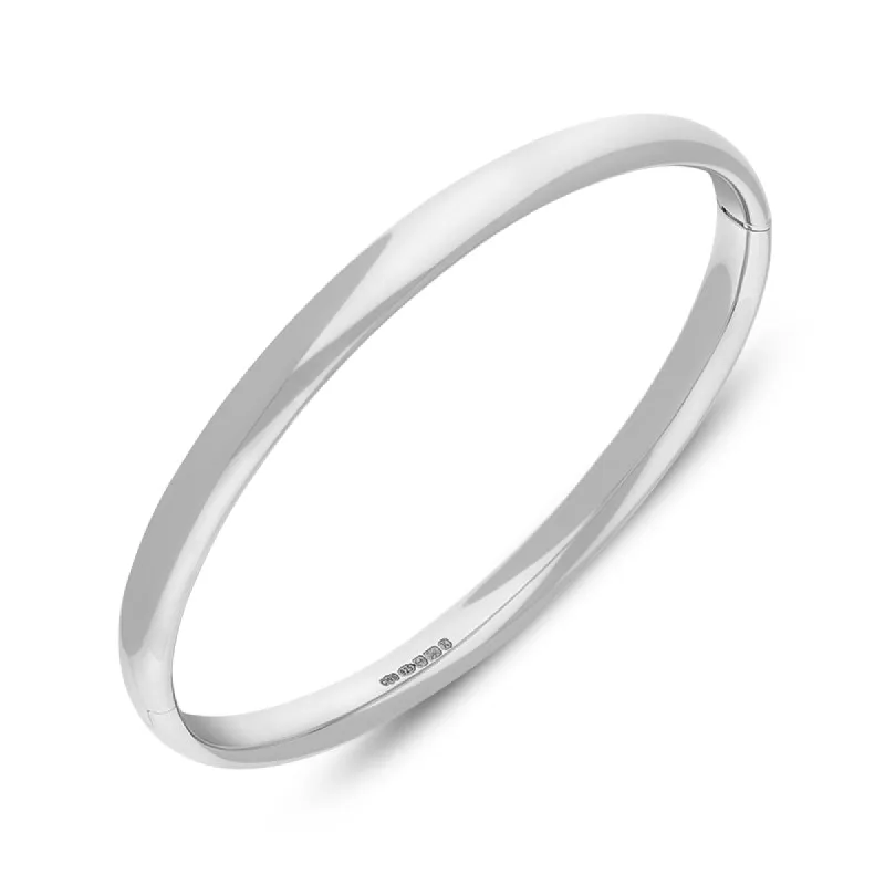 Sterling Silver 4mm Domed Hinged Bangle sold by C.W. Sellors