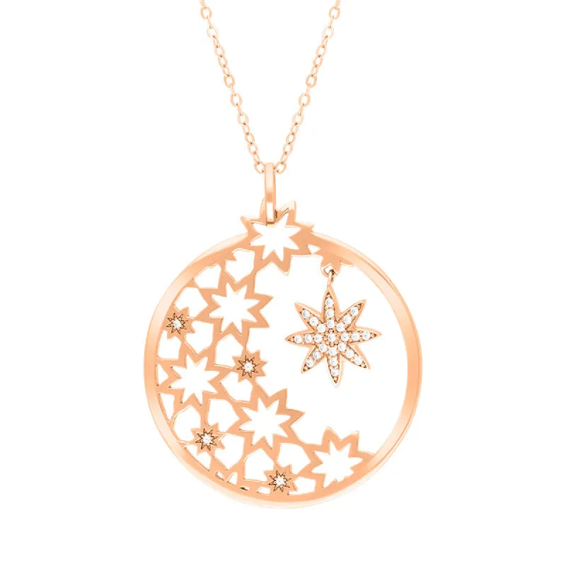 Vixi Jewellery Nova Rose Gold Round Star Necklace D sold by C.W. Sellors