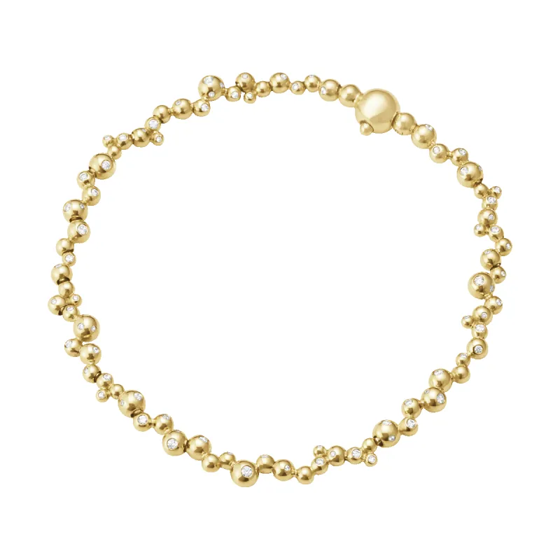 Georg Jensen Moonlight Grapes 18ct Yellow Gold Diamond Slim Bracelet made by Georg Jensen