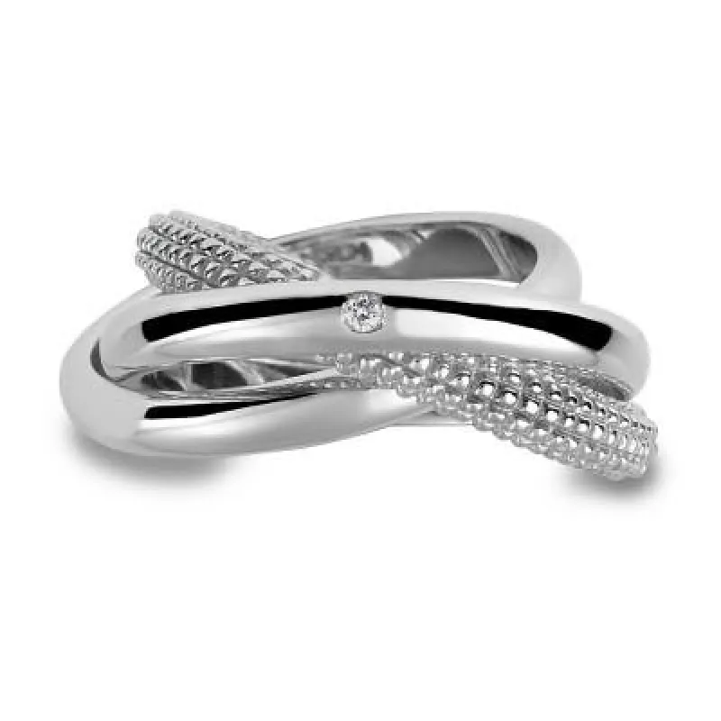 Hot Diamonds Ring Black Ula Silver Trilogy Silver D sold by C.W. Sellors