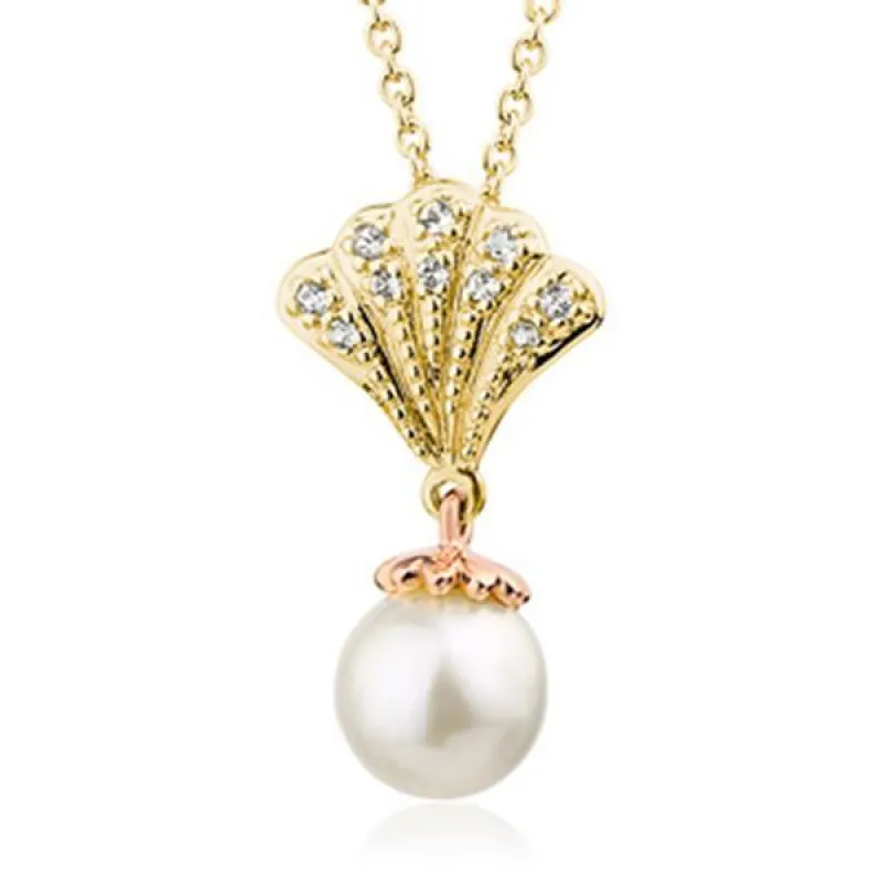 Clogau Windsor 9ct Gold White Topaz Pearl Necklace D sold by C.W. Sellors