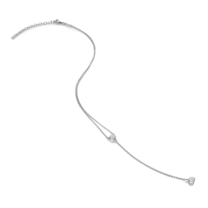 Hot Diamonds Sterling Silver White Topaz Tender Waterfall Necklace sold by C.W. Sellors