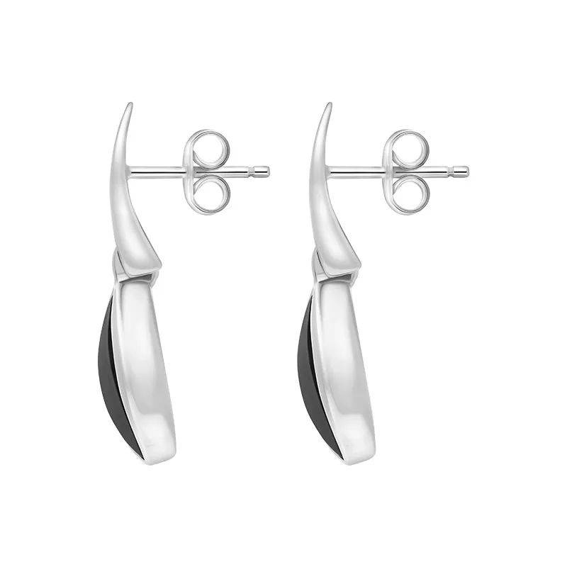 Sterling Silver Whitby Jet Curved Pear Drop Earrings sold by C.W. Sellors product image thumbnail 2