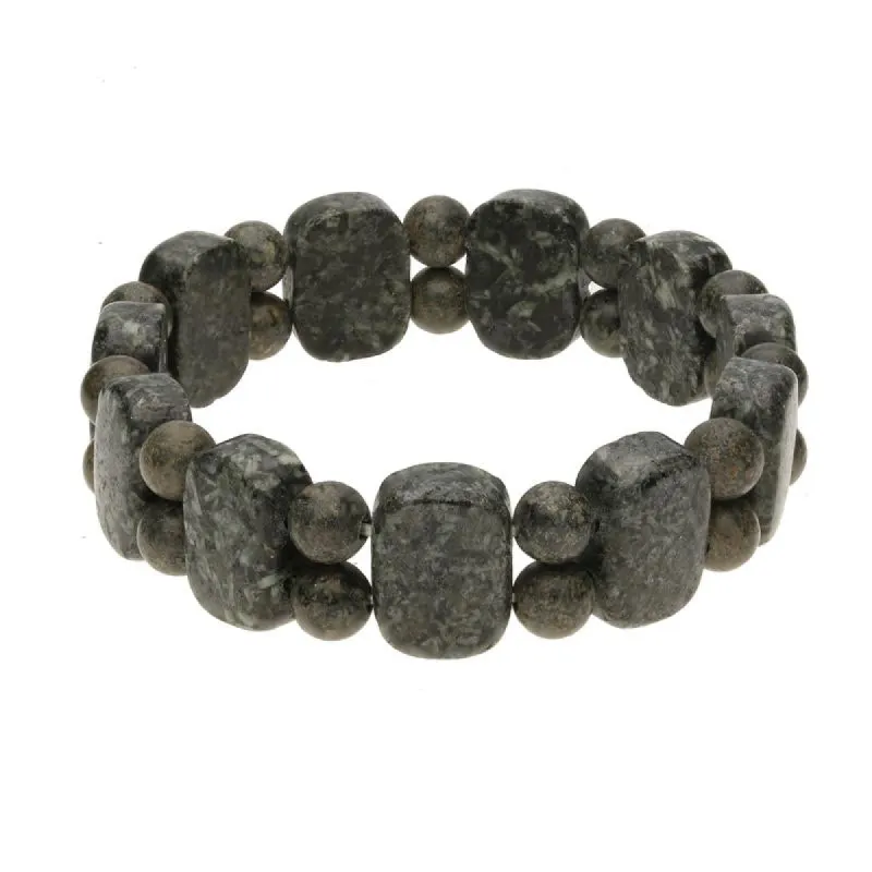 Preseli Bluestone Cushion and Bead Stretch Bracelet D sold by C.W. Sellors