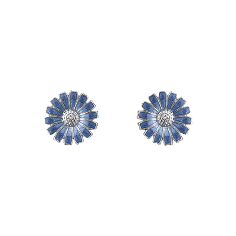 Georg Jensen Daisy Sterling Silver Blue Enamel Stud Earrings sold by C.W. Sellors