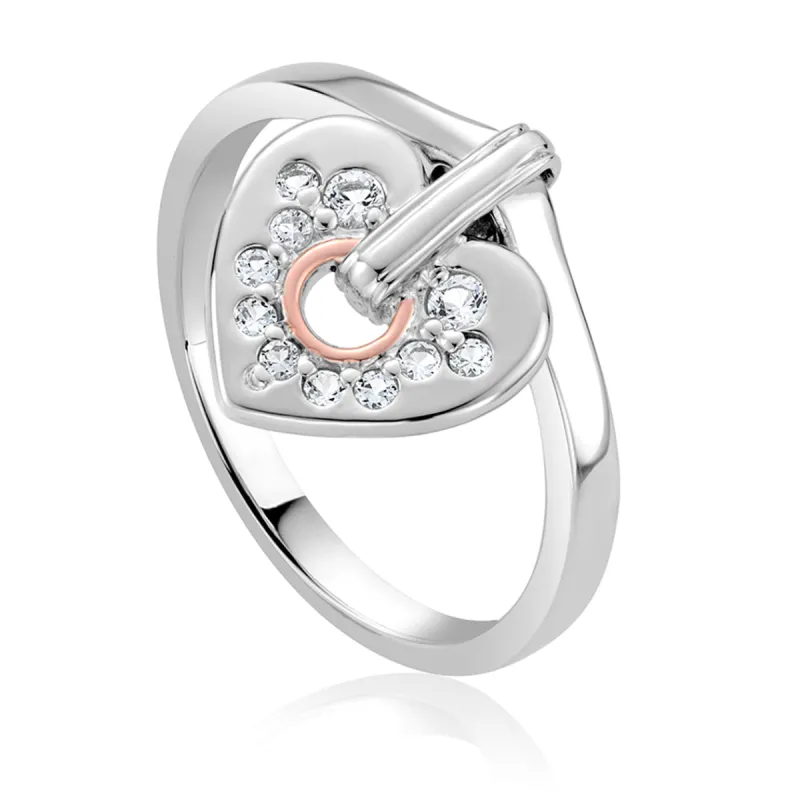 Clogau Cariad Sparkle Sterling Silver Ring D sold by C.W. Sellors