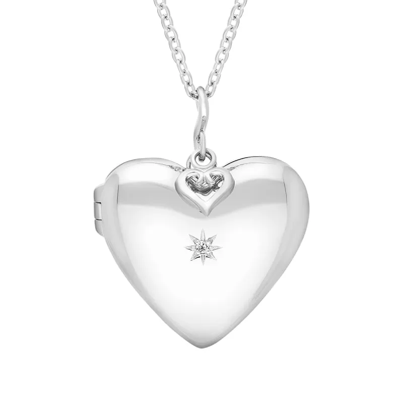 Hot Diamonds Just Add Love Sterling Silver Starry Heart Locket sold by C.W. Sellors