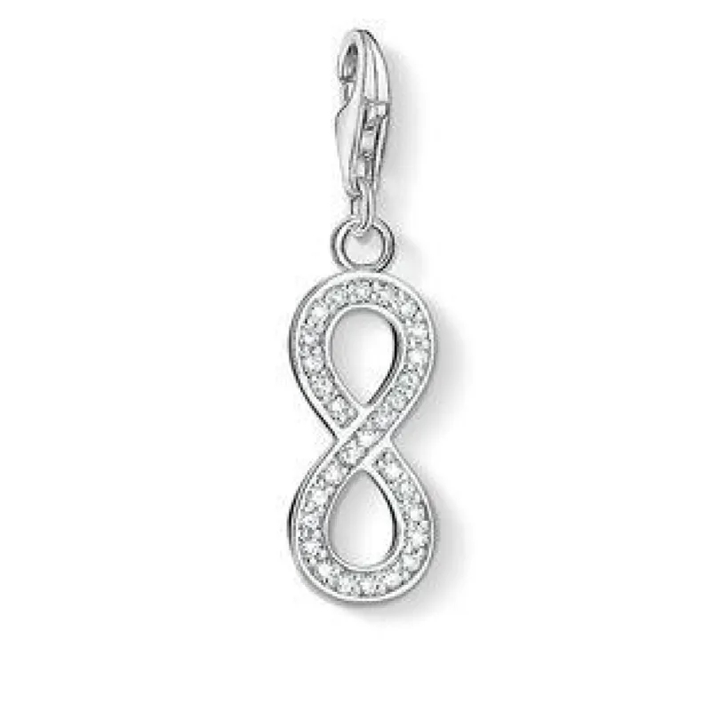 Thomas Sabo Charm Club Sterling Silver White Zirconia Eternity Charm D sold by C.W. Sellors