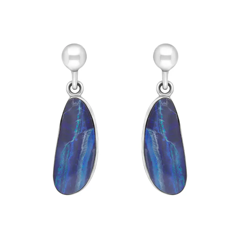 Sterling Silver Abstract Opal Doublet Drop Earrings D sold by C.W. Sellors