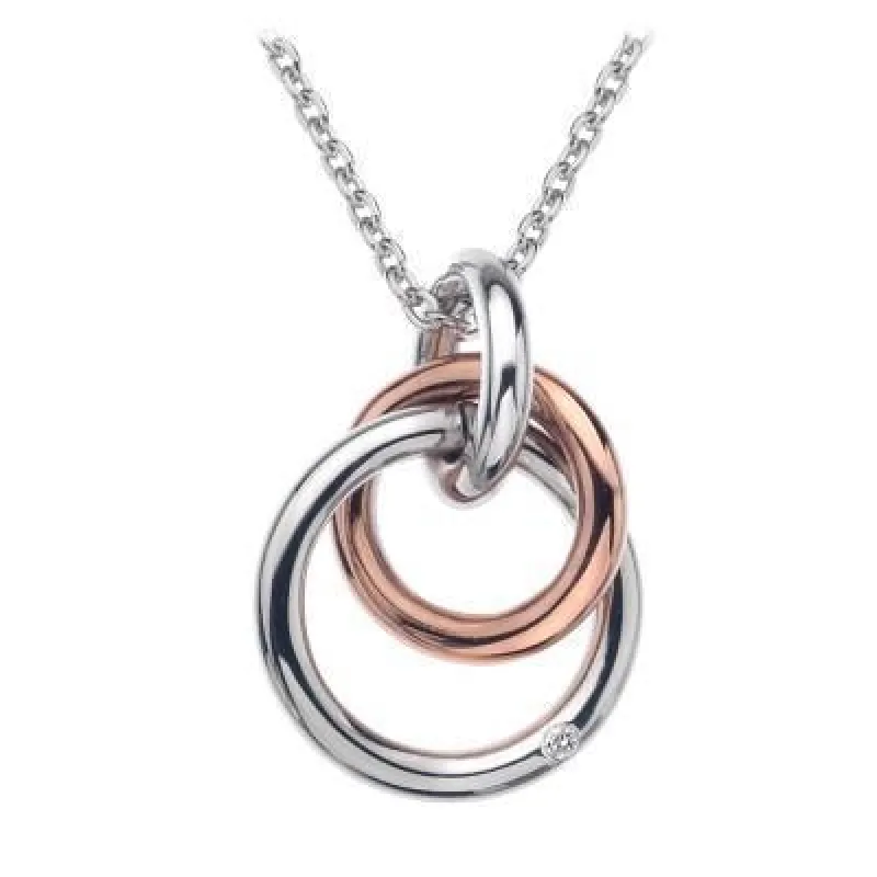 Hot Diamonds Eternity Sterling Silver Rose Gold Plated Necklace sold by C.W. Sellors