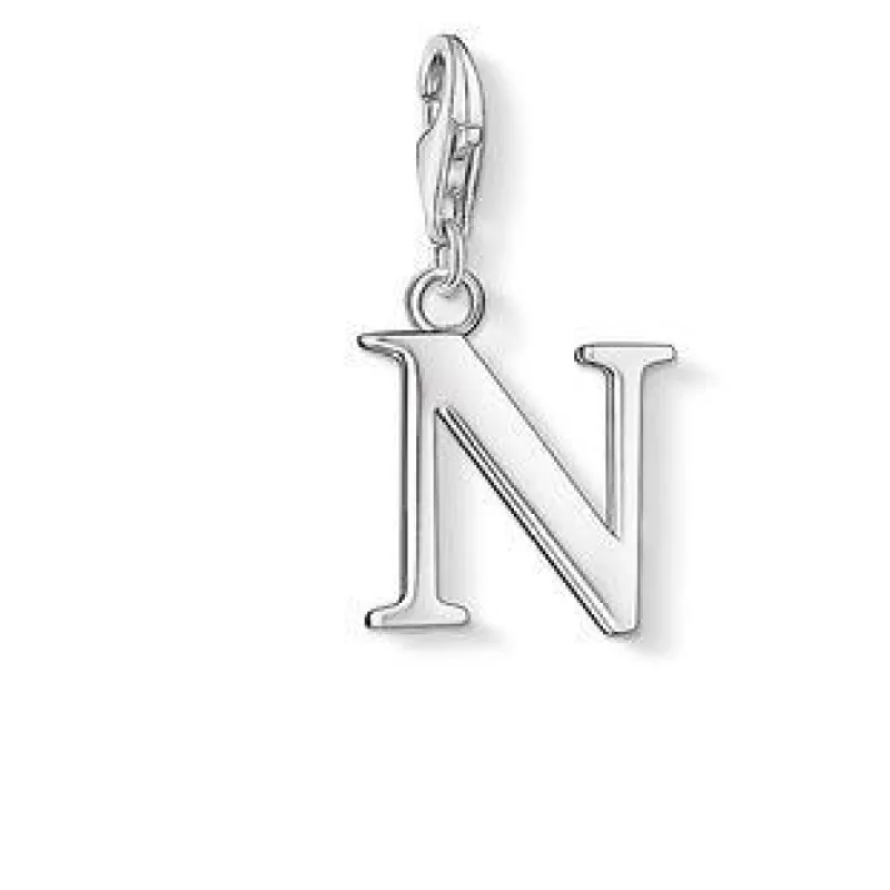 Thomas Sabo Charm Club Sterling Silver Letter N Charm D sold by C.W. Sellors