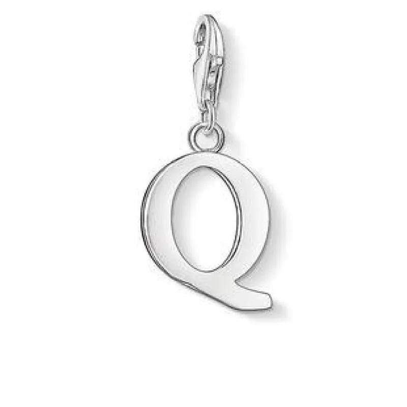 Thomas Sabo Charm Club Sterling Silver Letter Q Charm D sold by C.W. Sellors