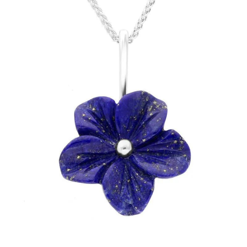 Sterling Silver Lapis Lazuli Tuberose 22mm Desert Rose Necklace sold by C.W. Sellors