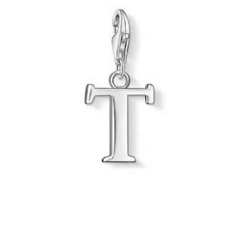 Thomas Sabo Charm Club Sterling Silver Letter T Charm D sold by C.W. Sellors