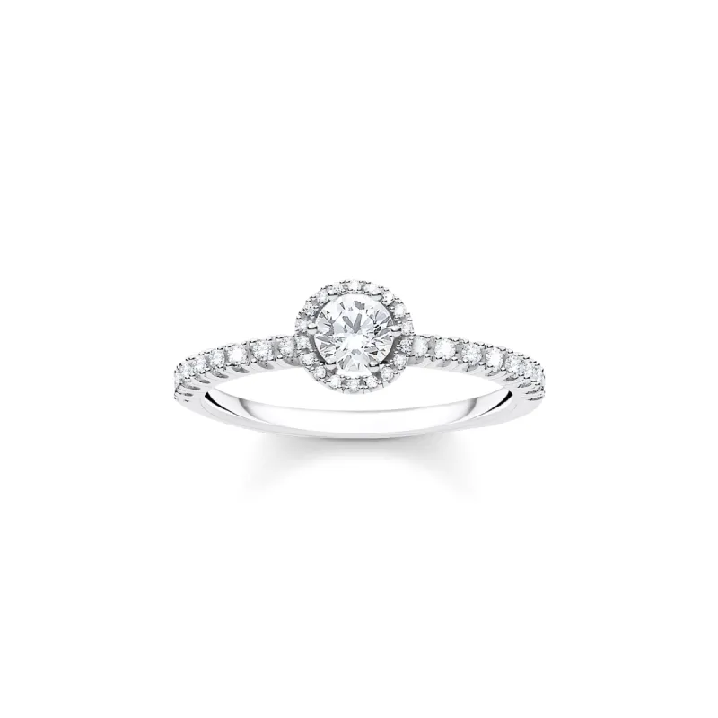 Thomas Sabo Charm Club Sterling Silver White Stone Ring D sold by C.W. Sellors