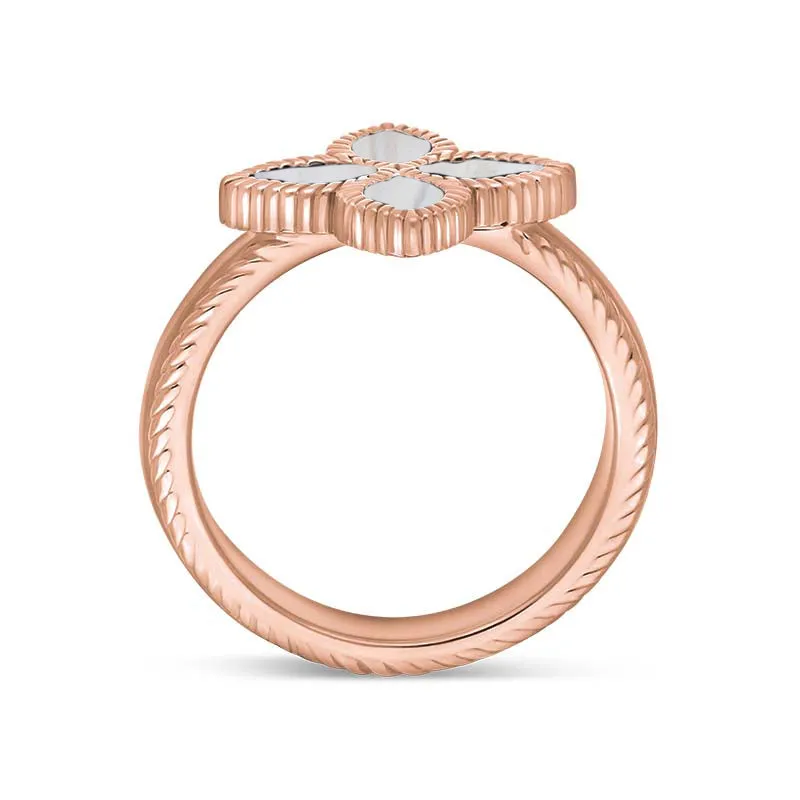 9ct Rose Gold White Mother of Pearl Eden Marquise Flower Ring sold by C.W. Sellors product image thumbnail 3