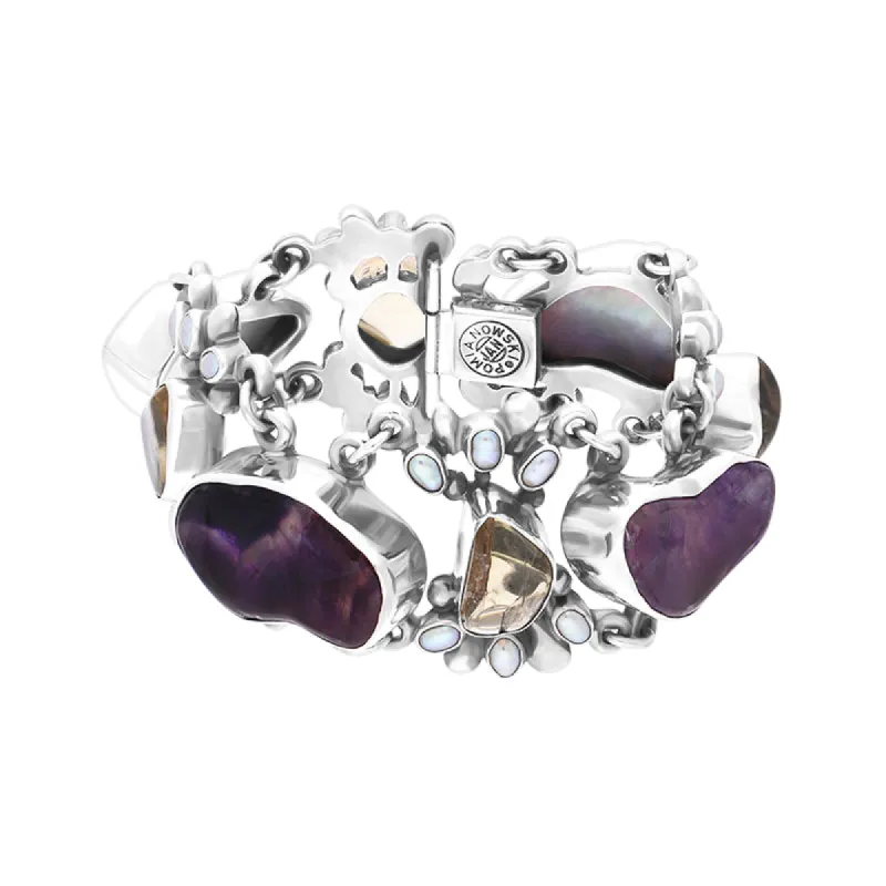 Sterling Silver Blue John Quartz Abstract Chunky Bracelet D sold by C.W. Sellors