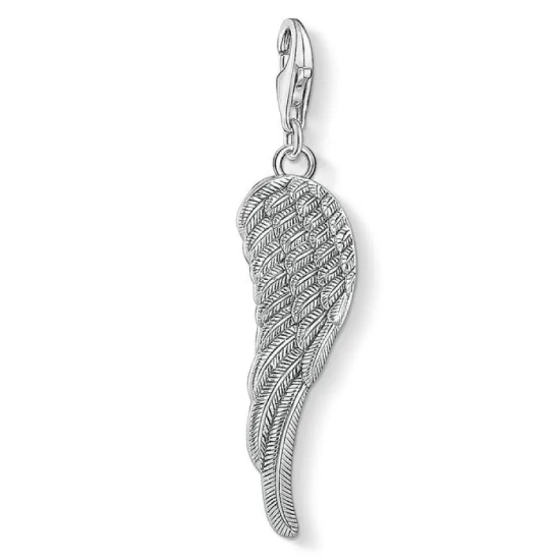 Thomas Sabo Charm Club Sterling Silver Oxidised Wing Charm D sold by C.W. Sellors