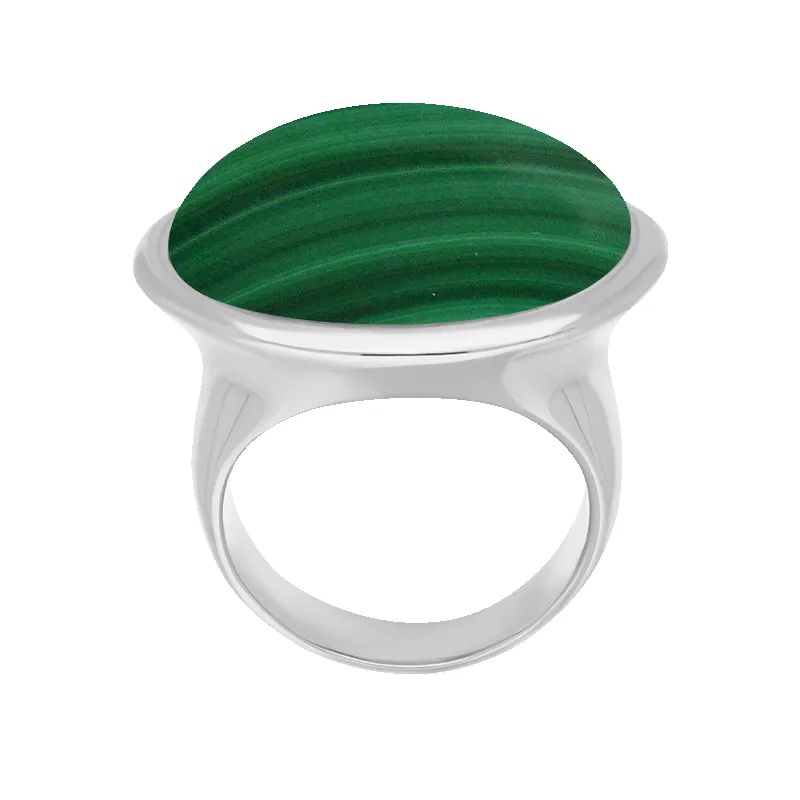 Sterling Silver Malachite Wide Oval Flow Ring D sold by C.W. Sellors product image thumbnail 3