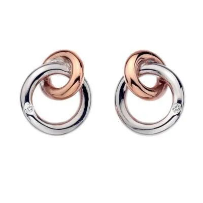 Hot Diamonds Eternity Sterling Silver Rose Gold Plated Earrings sold by C.W. Sellors