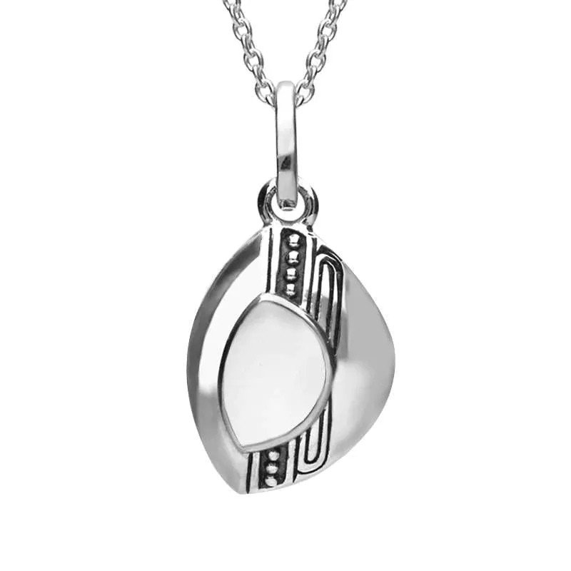 Sterling Silver Bauxite Marquise Beaded Line Necklace sold by C.W. Sellors