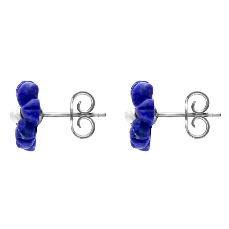 Sterling Silver Lapis Lazuli Tuberose 8mm Dahlia Stud Earrings sold by C.W. Sellors product image thumbnail 2