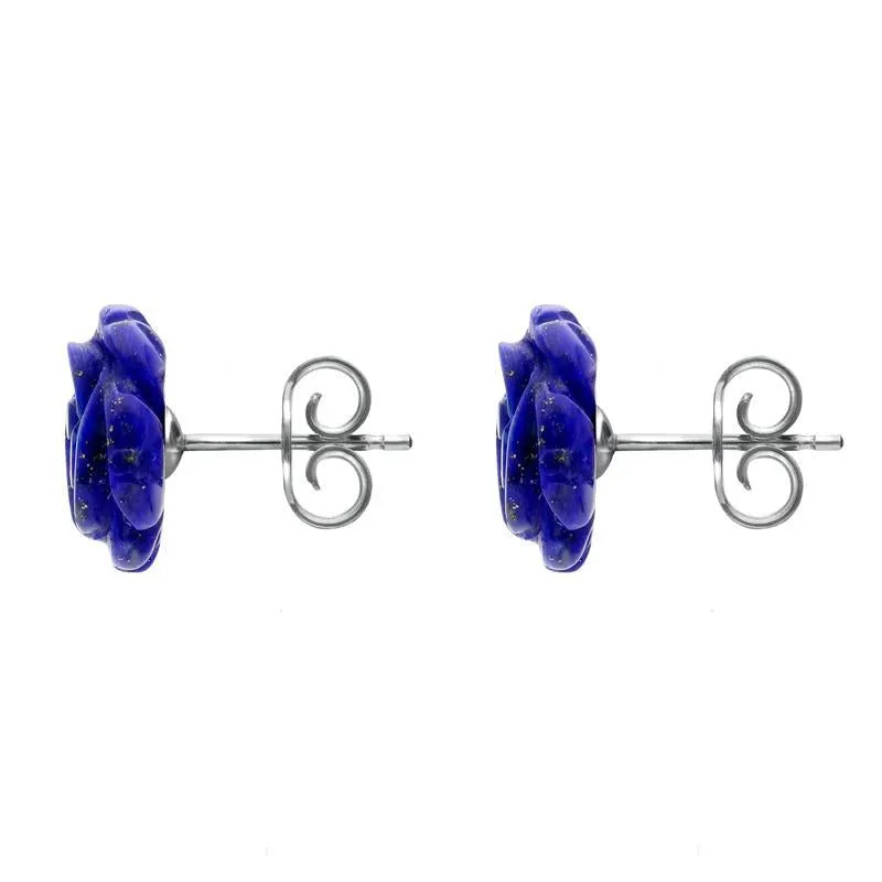 Sterling Silver Lapis Lazuli Tuberose 10mm Rose Stud Earrings sold by C.W. Sellors product image thumbnail 2