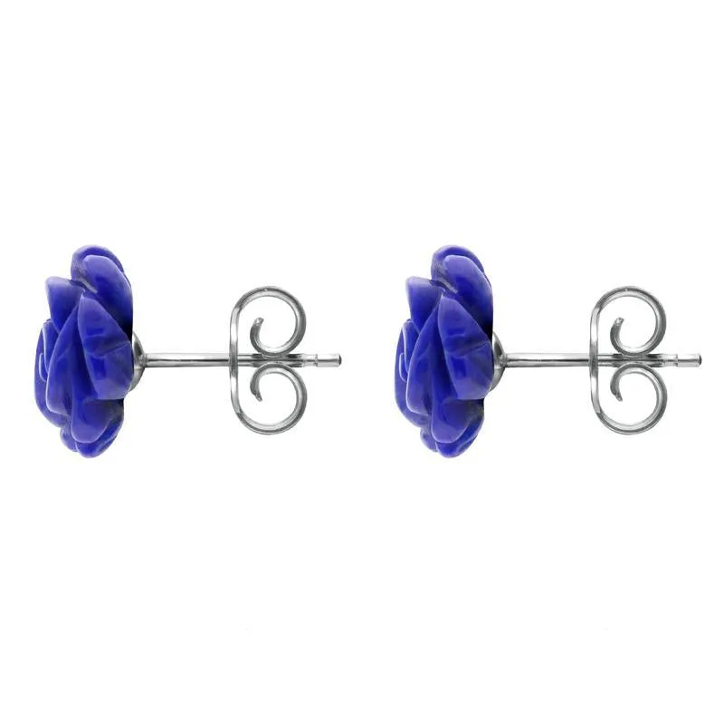 Sterling Silver Lapis Lazuli Tuberose 8mm Rose Stud Earrings sold by C.W. Sellors product image thumbnail 2