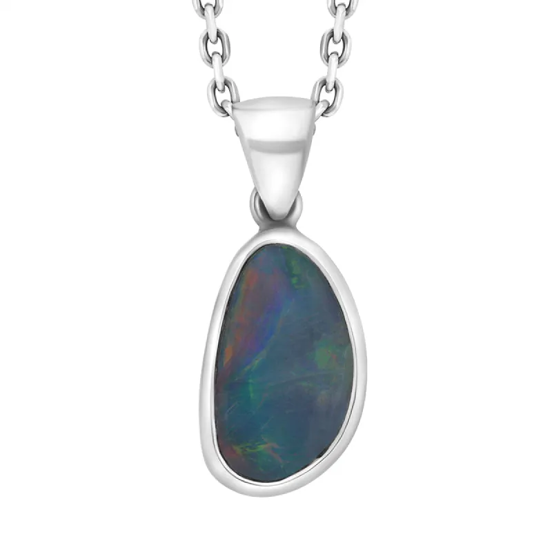 Sterling Silver Opal Doublet Abstract Necklace D sold by C.W. Sellors