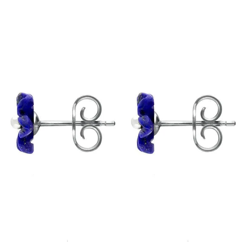 Sterling Silver Lapis Lazuli Tuberose 8mm Desert Rose Stud Earrings sold by C.W. Sellors product image thumbnail 2