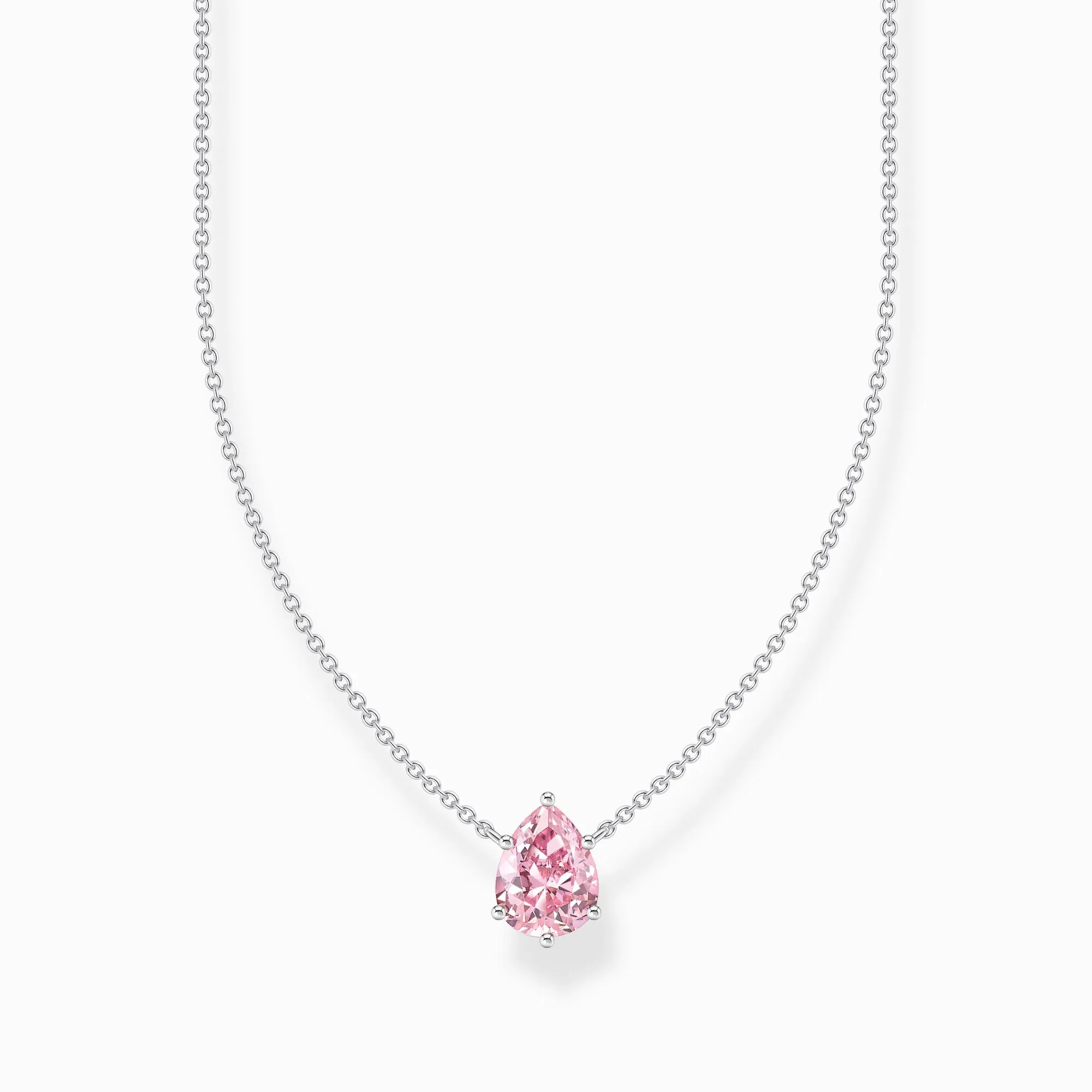 Thomas Sabo Sterling Silver Teardrop Pink Zirconia Necklace sold by C.W. Sellors