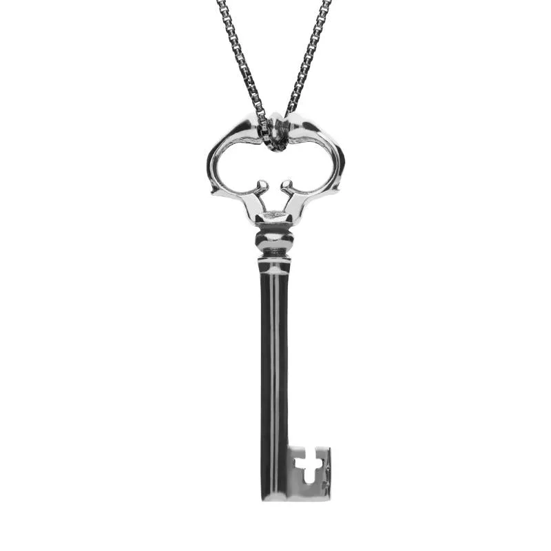 Sterling Silver Small Baroque Chatsworth Key Necklace sold by C.W. Sellors