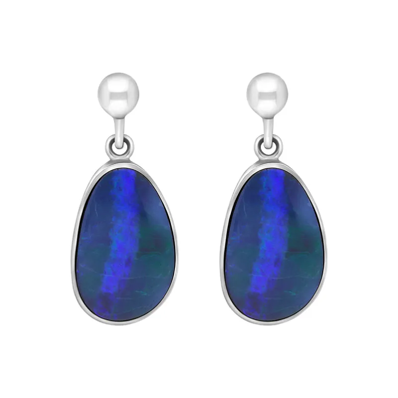 Sterling Silver Abstract Opal Doublet Drop Earrings D sold by C.W. Sellors