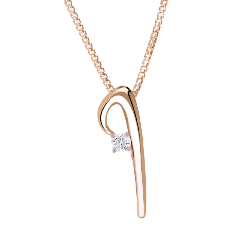 Love Letters 18ct Rose Gold 0.10ct Diamond Initial I Necklace sold by C.W. Sellors