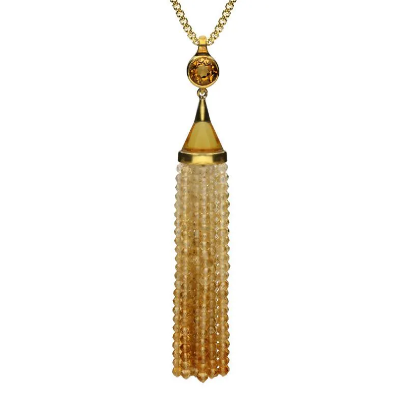 Yellow Gold Plated Sterling Silver Citrine Cascade Necklace D sold by C.W. Sellors