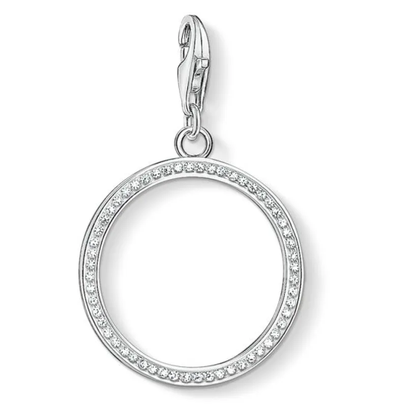 Thomas Sabo Sterling Silver White Zirconia Circle Pendant D made by C.W. Sellors
