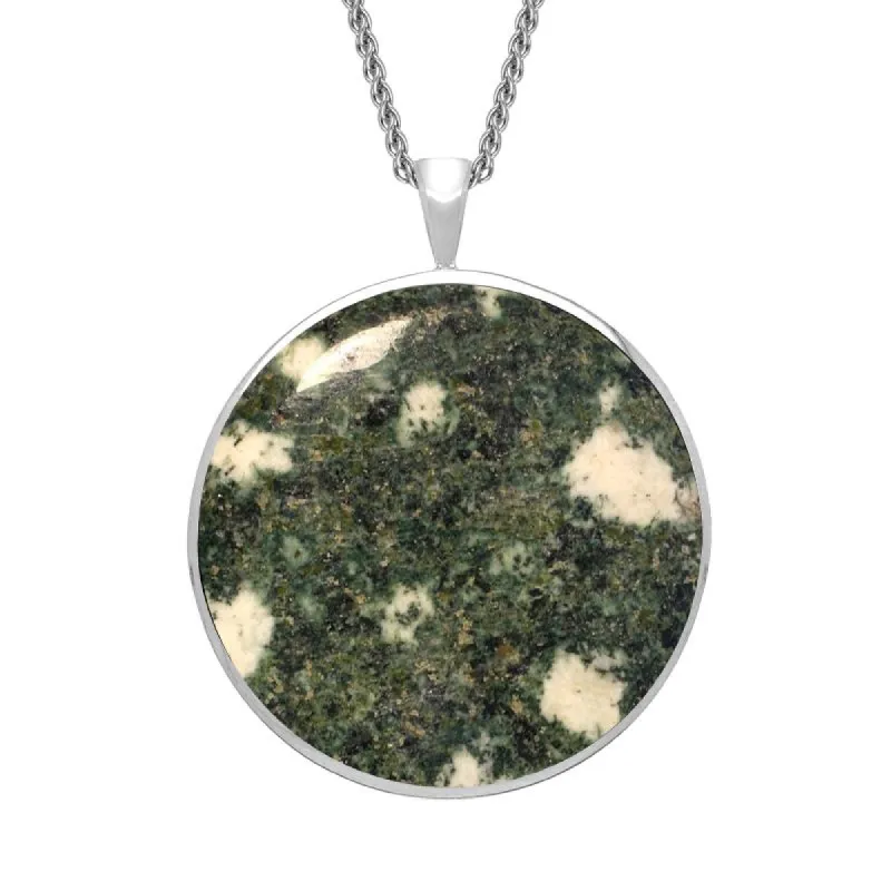 Sterling Silver Preseli Bluestone Round Classic Large Necklace sold by C.W. Sellors