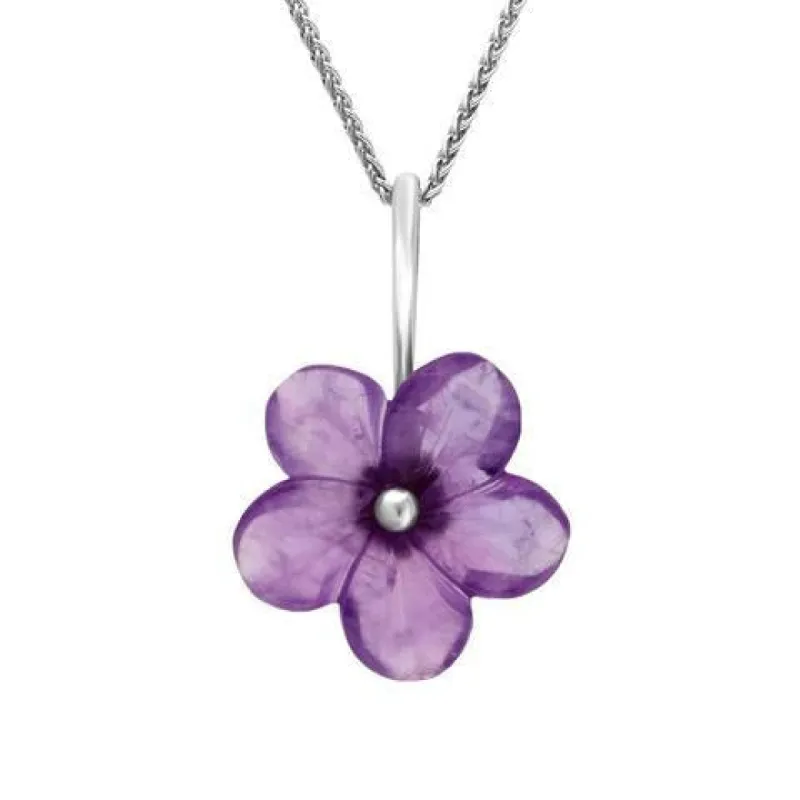 Sterling Silver Amethyst Tuberose 22mm Desert Rose Necklace sold by C.W. Sellors