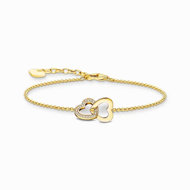 Thomas Sabo Gold Plated Sterling Silver Intertwined Hearts Bracelet sold by C.W. Sellors