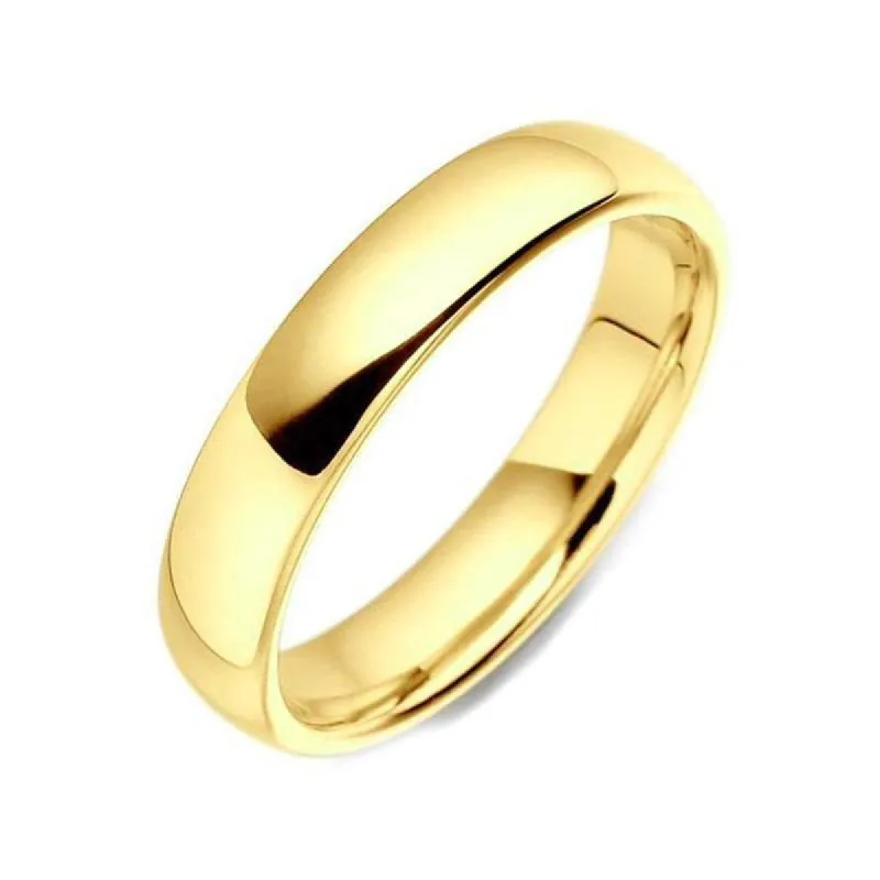 9ct Yellow Gold Classic Court Shaped Medium Gauge Wedding Ring 4mm sold by C.W. Sellors